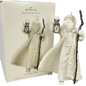 Hallmark BY SANTA'S LIGHT Keepsake Ornament 2012 Porcelain & Metal in Box